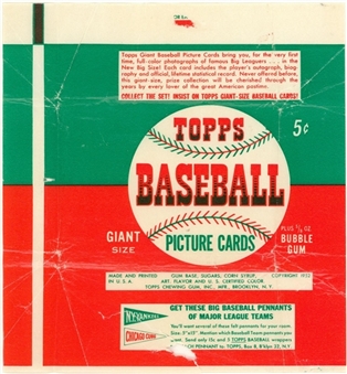 1952 Topps Baseball Five-Cent Wrapper